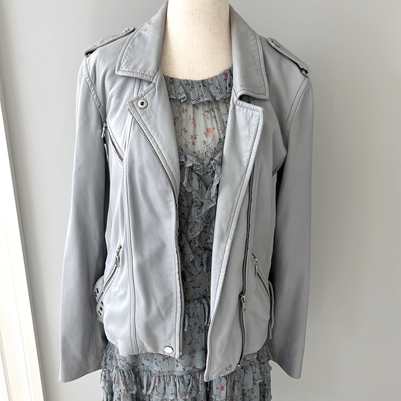 Rebecca Taylor Washed Leather Moto Jacket - Picture 5 of 8